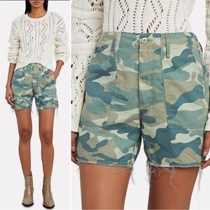 Mother‎ The Shaker Crop Short Blue Green Camo